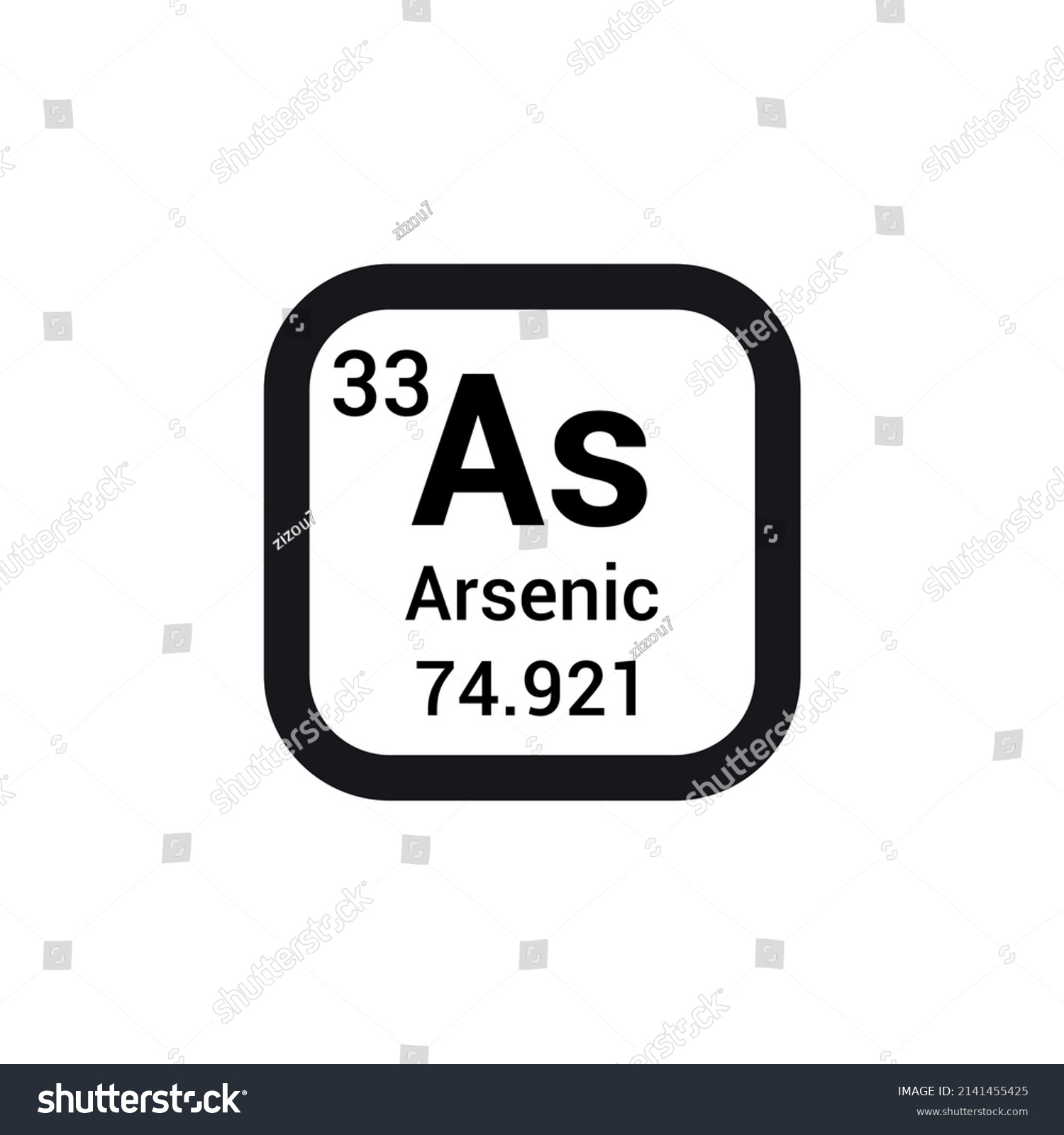 Arsenic Chemical Element Periodic Table Stock Vector Royalty Free