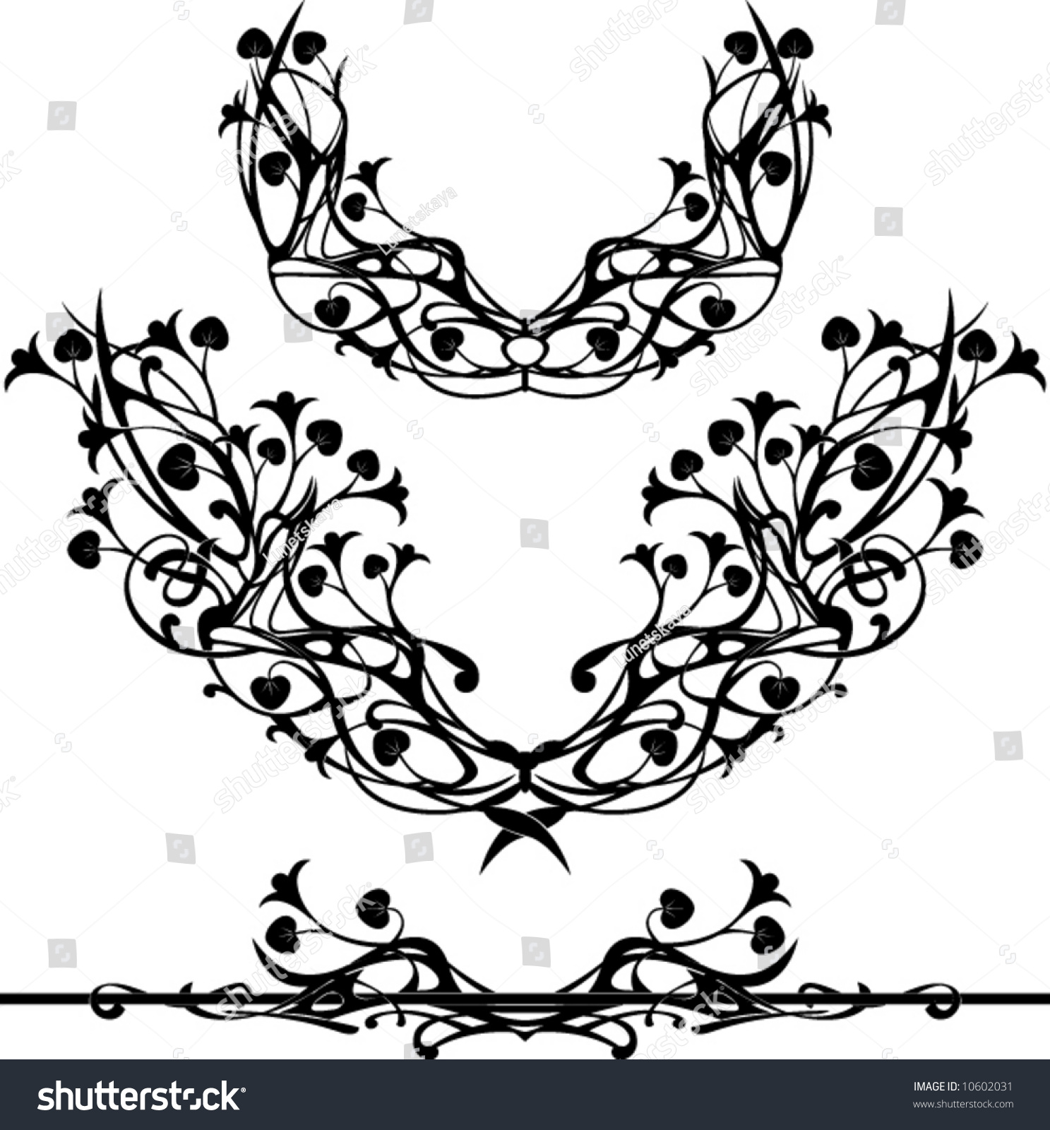 Art Nouveau Design Elements Stock Vector Illustration