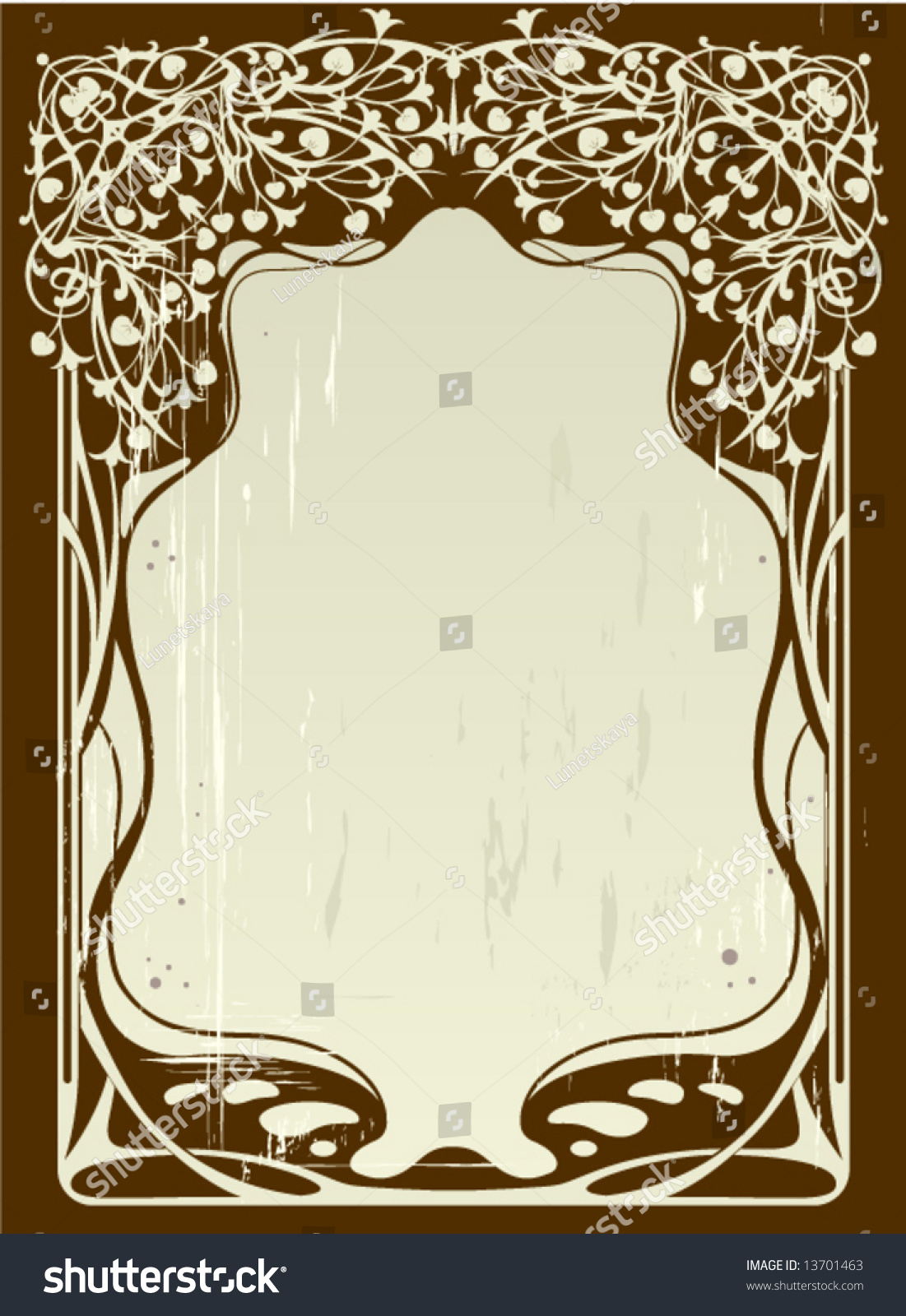 Art Nouveau Frame Stock Vector Illustration 13701463 : Shutterstock