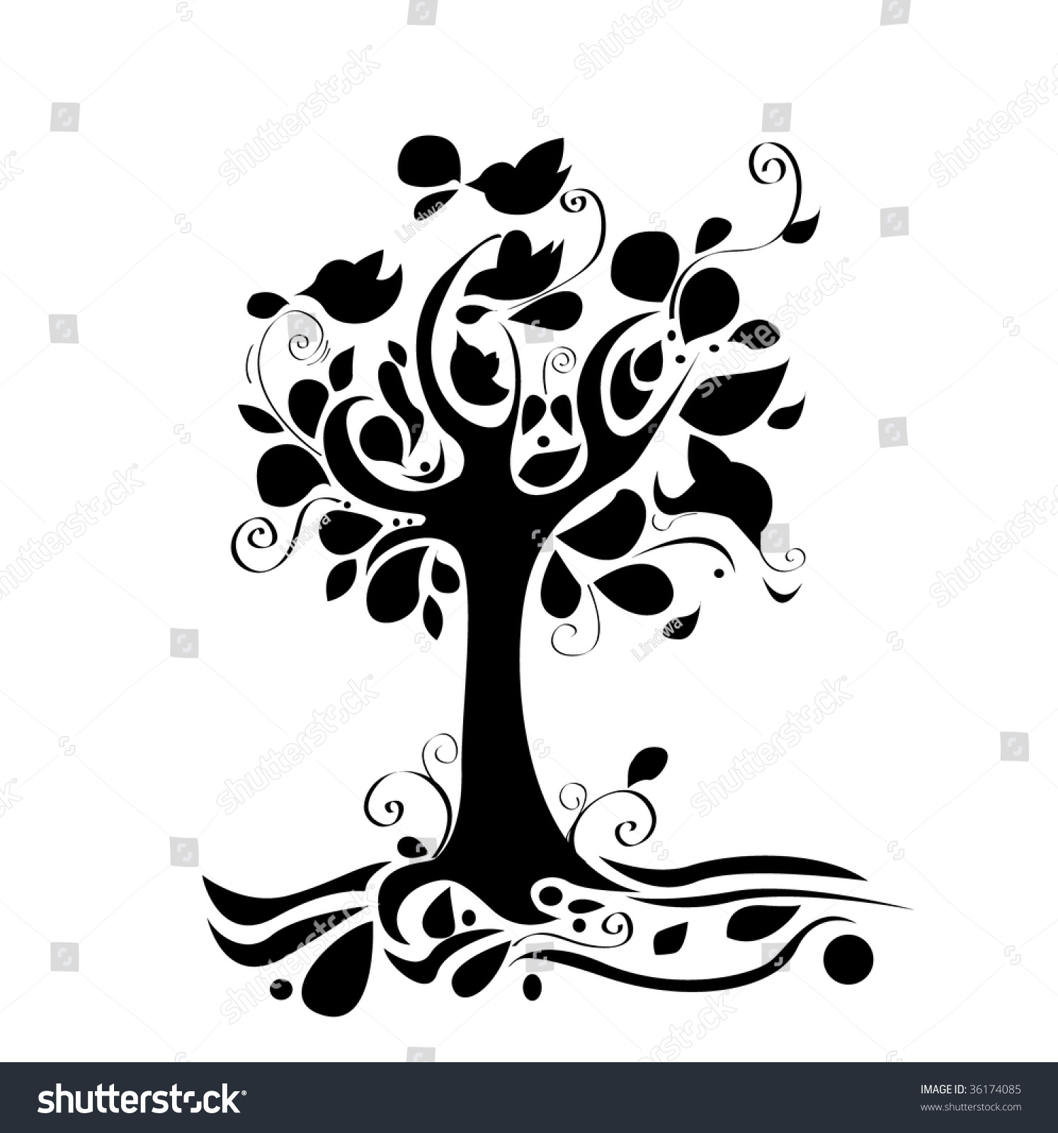 Art Tree Beautiful Stock Vector Illustration 36174085 Shutterstock 5988