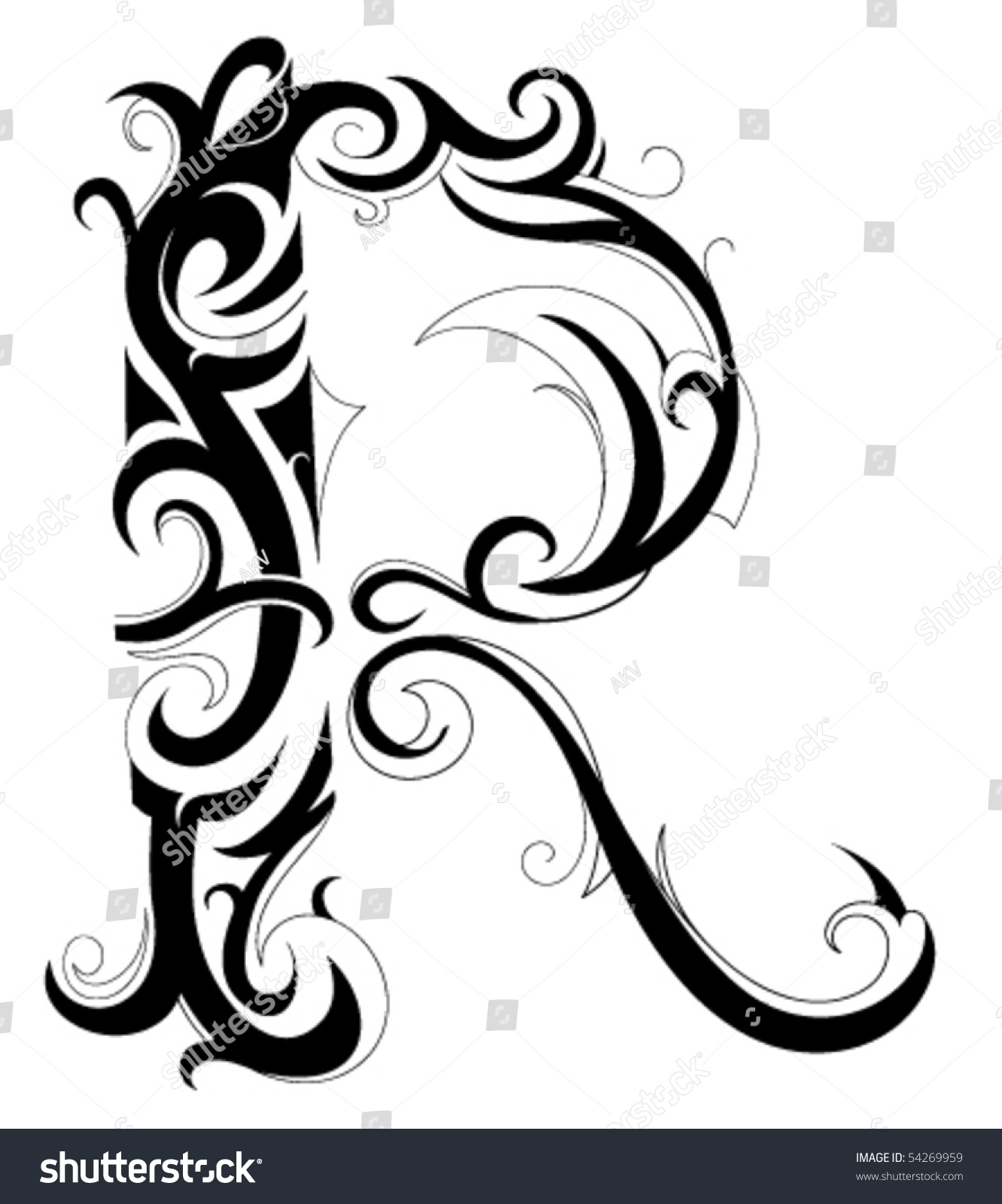 Artistic Letter Shape Stock Vector Illustration 54269959 Shutterstock