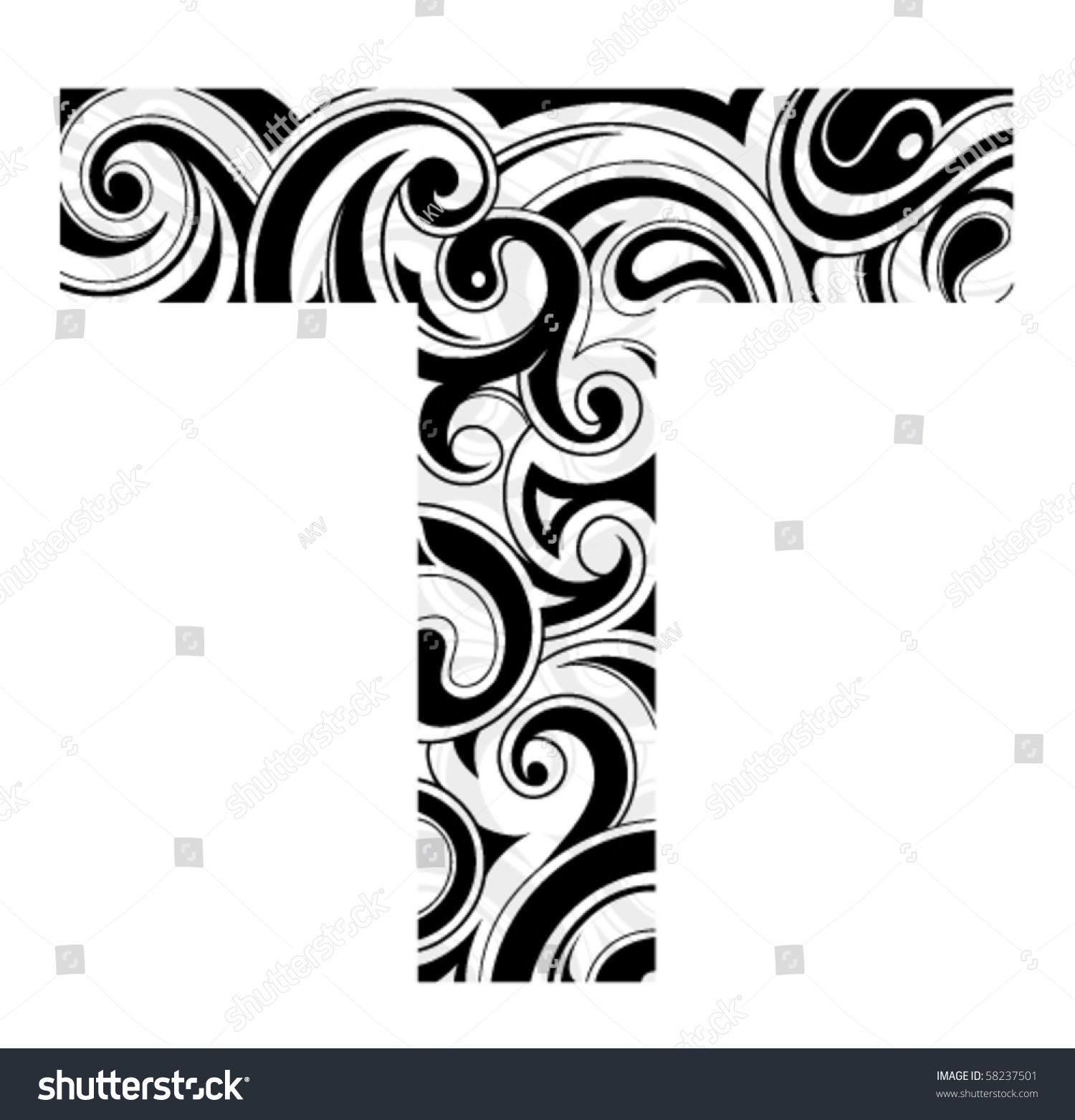 artistic-letter-shape-font-type-t-stock-vector-illustration-58237501