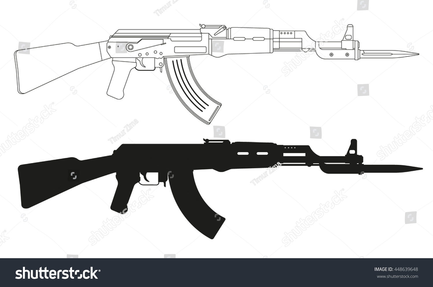 Assault Rifle Flat Illustration Stock Vector 448639648 Shutterstock 5137