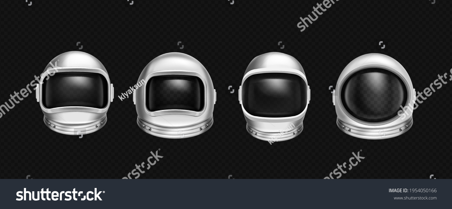 Astronaut Helmets Cosmonaut Mask Clear Glass Stock Vector Royalty Free