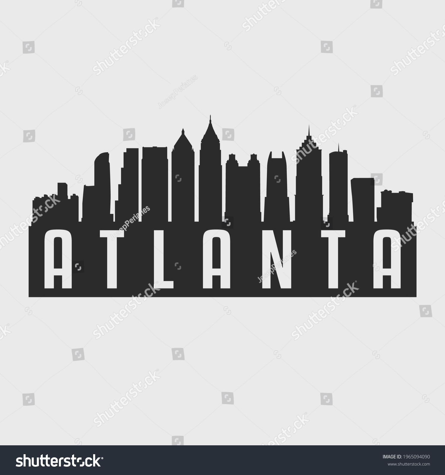 Atlanta Ga Usa Skyline Silhouette Vector Stock Vector Royalty Free