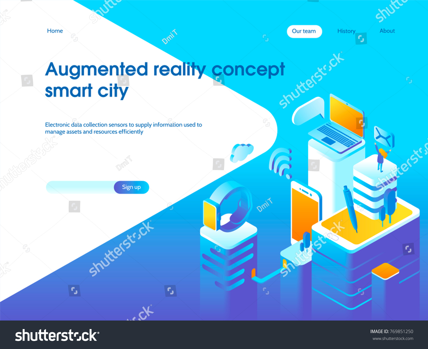 Augmented Reality Concept Smart City Technology Stock Vector Royalty