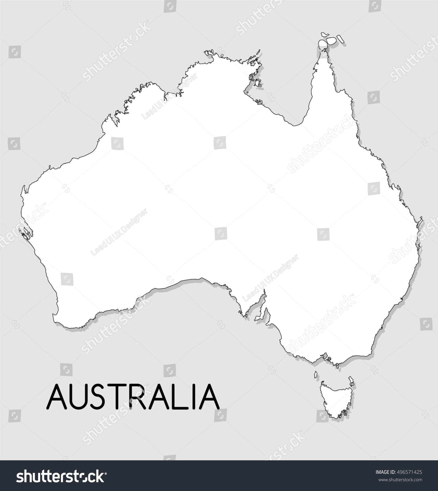 Australia Map Outline Vector Illustrator Stock Vector Royalty Free