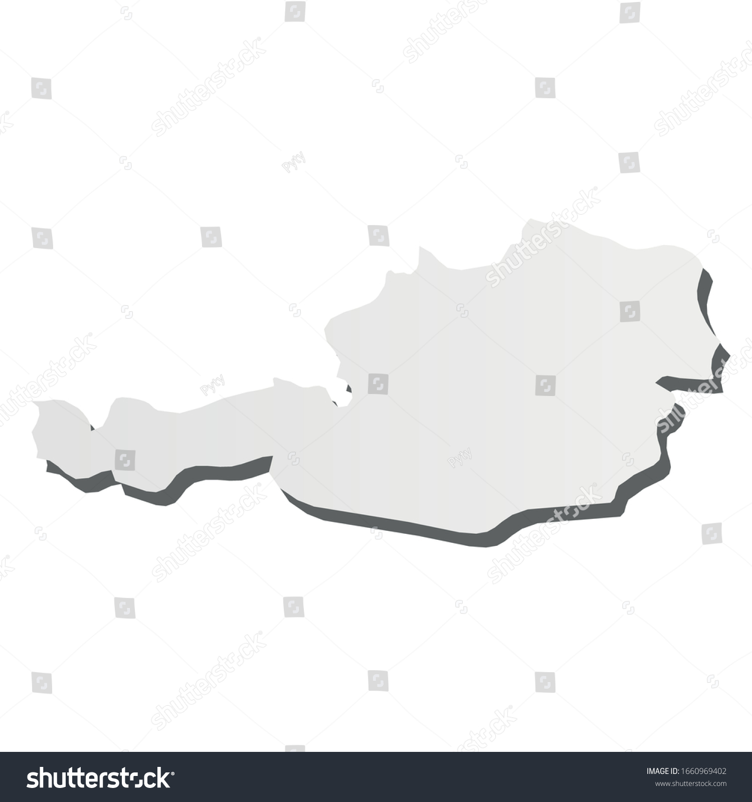 Austria Grey Dlike Silhouette Map Country Stock Vector Royalty Free