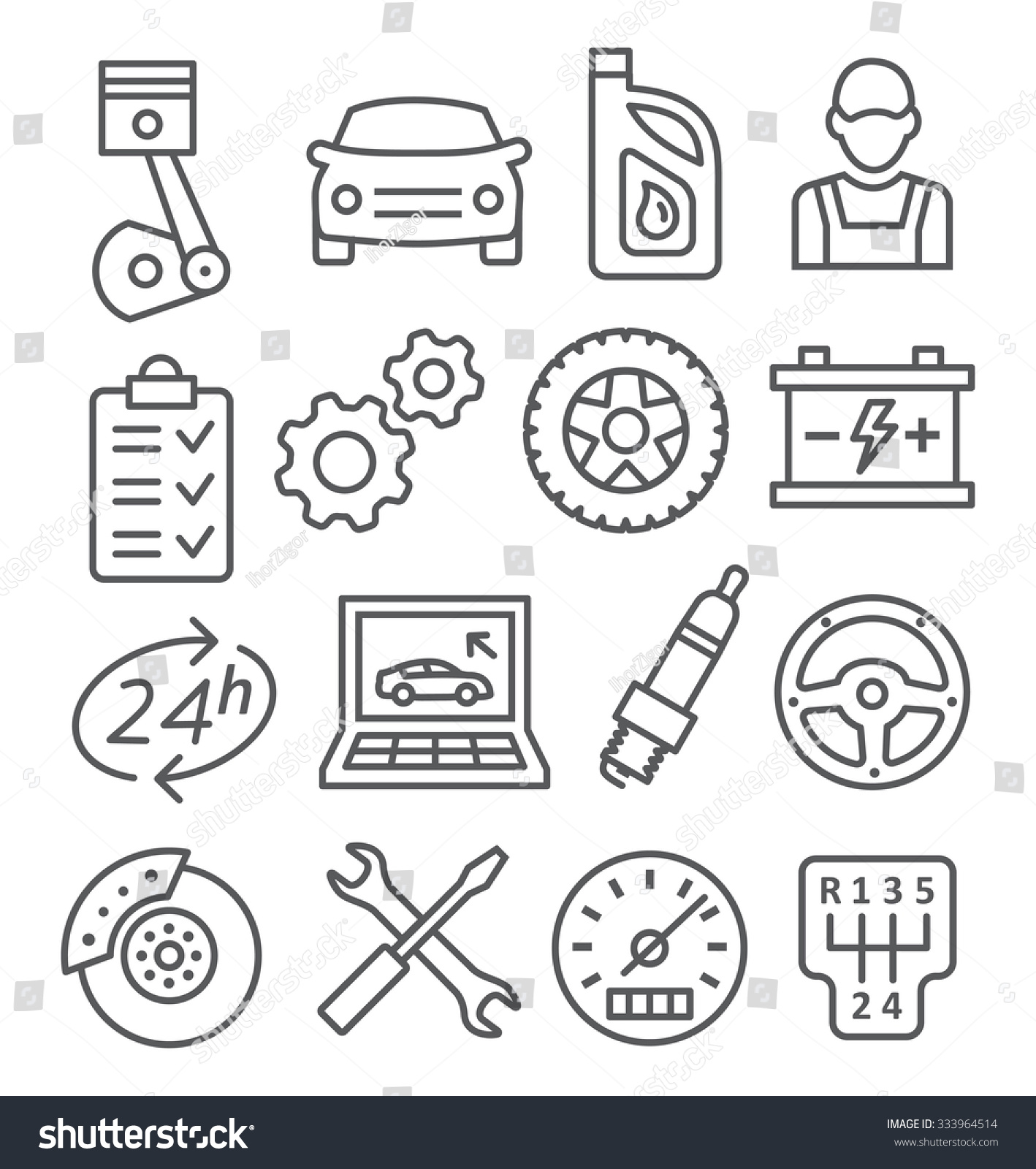 Auto Service Line Icons Auto Service Line Icons