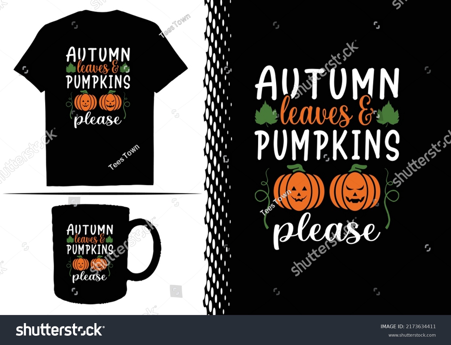 Autumn Fall T Shirt Design Template Stock Vector Royalty Free