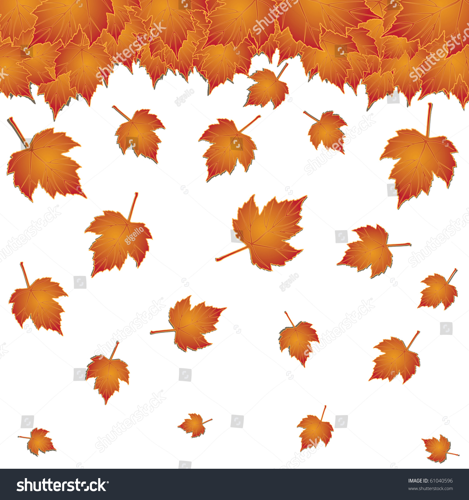 Autumn Leaves Falling Isolated On White Stock Vector Illustration