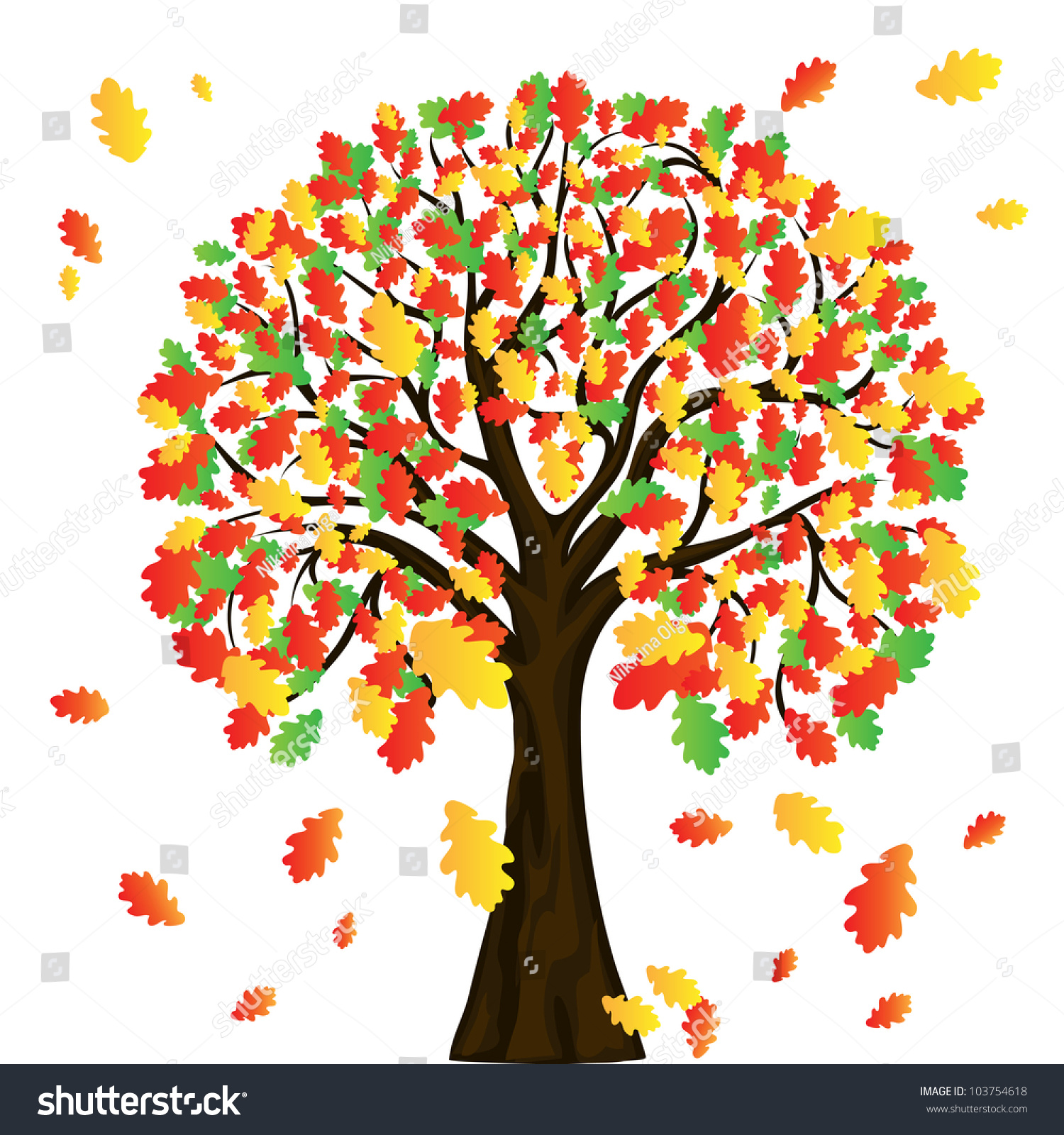 Autumn Tree For Your Design, Vector Image - 103754618 : Shutterstock
