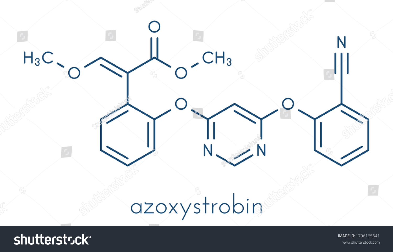 Azoxystrobin Fungicide Molecule Skeletal Formula Stock Vector Royalty