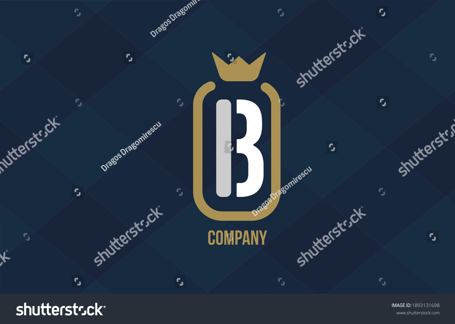 B King Crown Alphabet Letter Logo Stock Vector Royalty Free