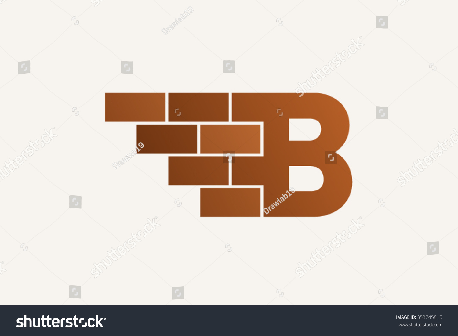 B Letter Logo, Brick Wall Logo Design. Stock Vector Illustration ...