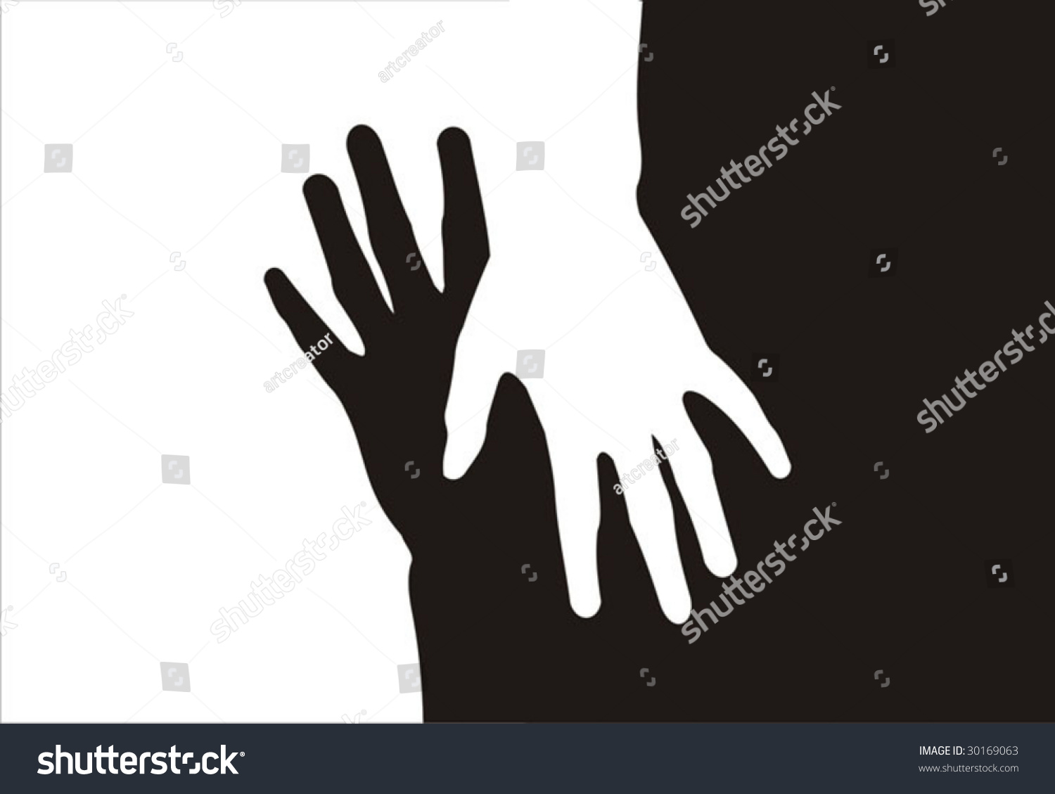 B&W Hands Vector Illustration - 30169063 : Shutterstock