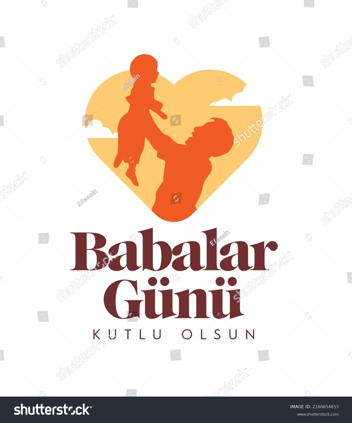 Babalar Kutlu Olsun Translation Happy Fathers Stock Vector Royalty