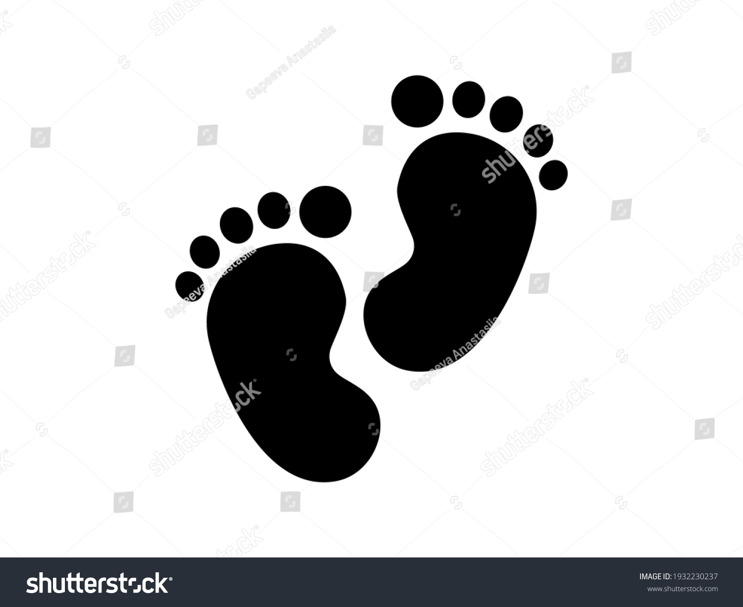 Baby Footprint Flat Icon Vector Stock Stock Vector Royalty Free