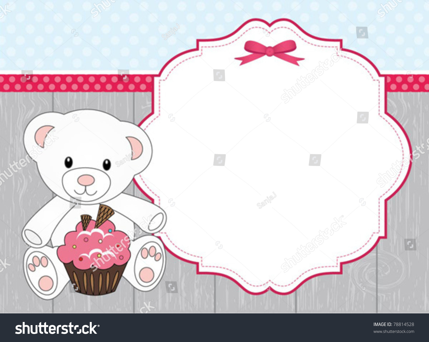 baby girl teddy bear card factory