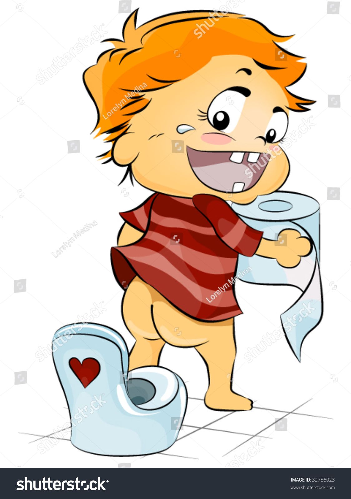 Child Potty Cartoon potty training stock vectors &amp; vector clip art 