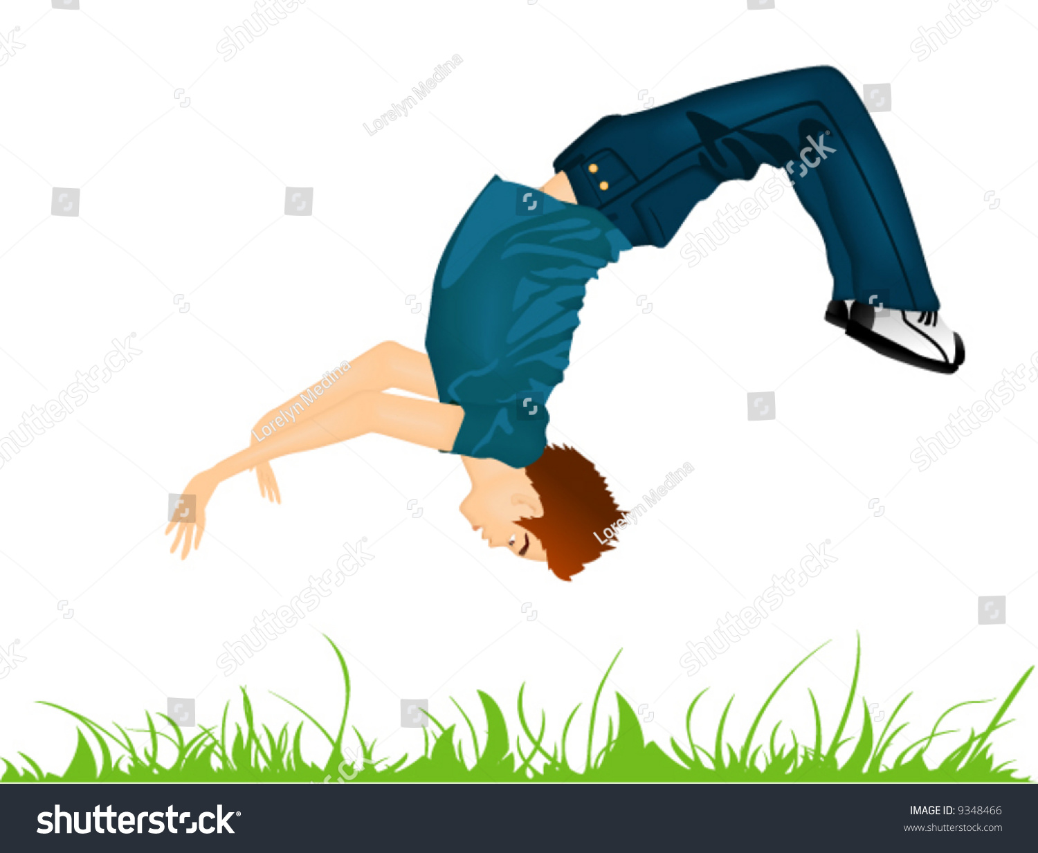 Back Flip Detailed Vector Stock Vector 9348466 Shutterstock