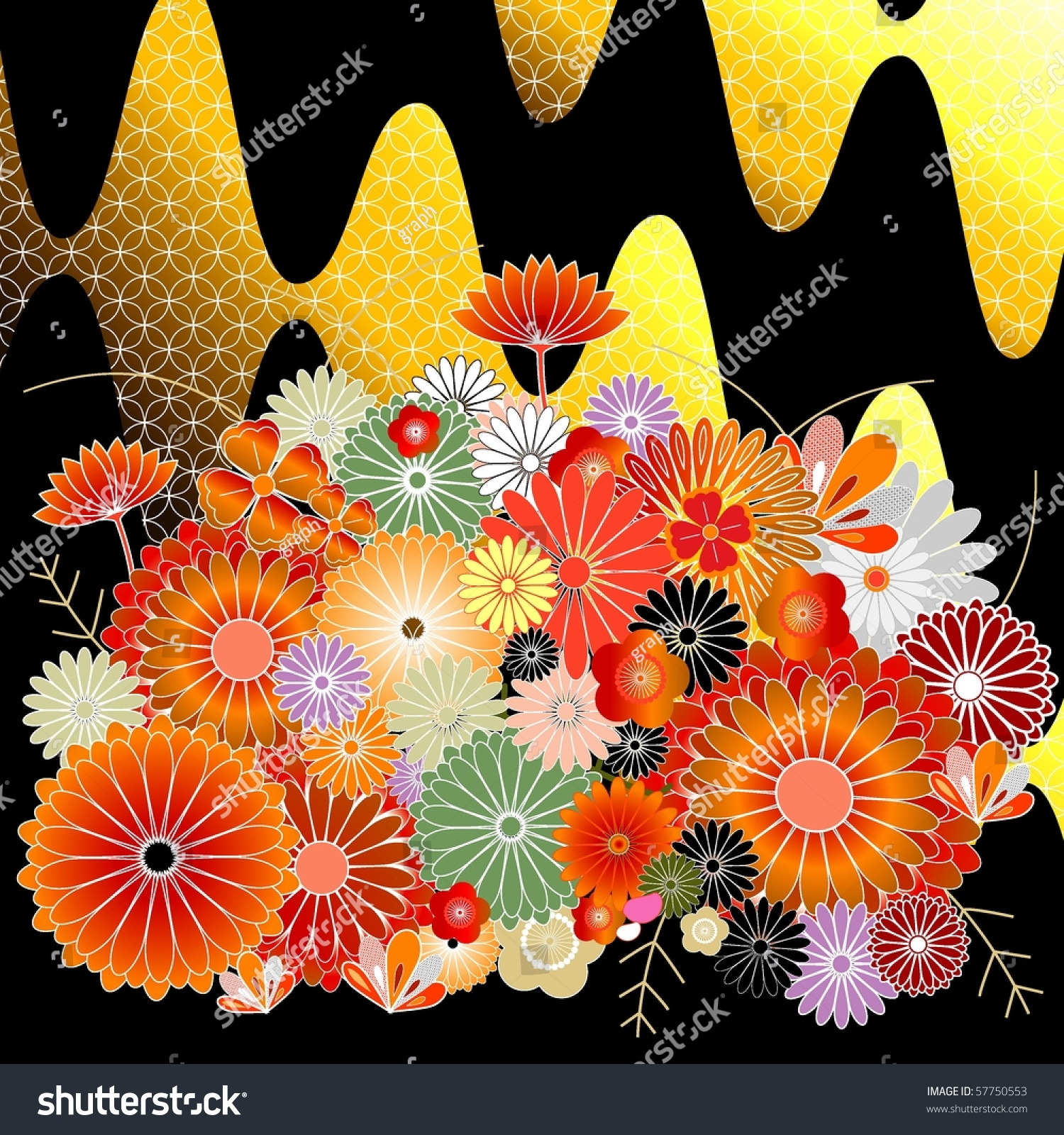 Background Illustration Of Japanese Pattern - 57750553 : Shutterstock