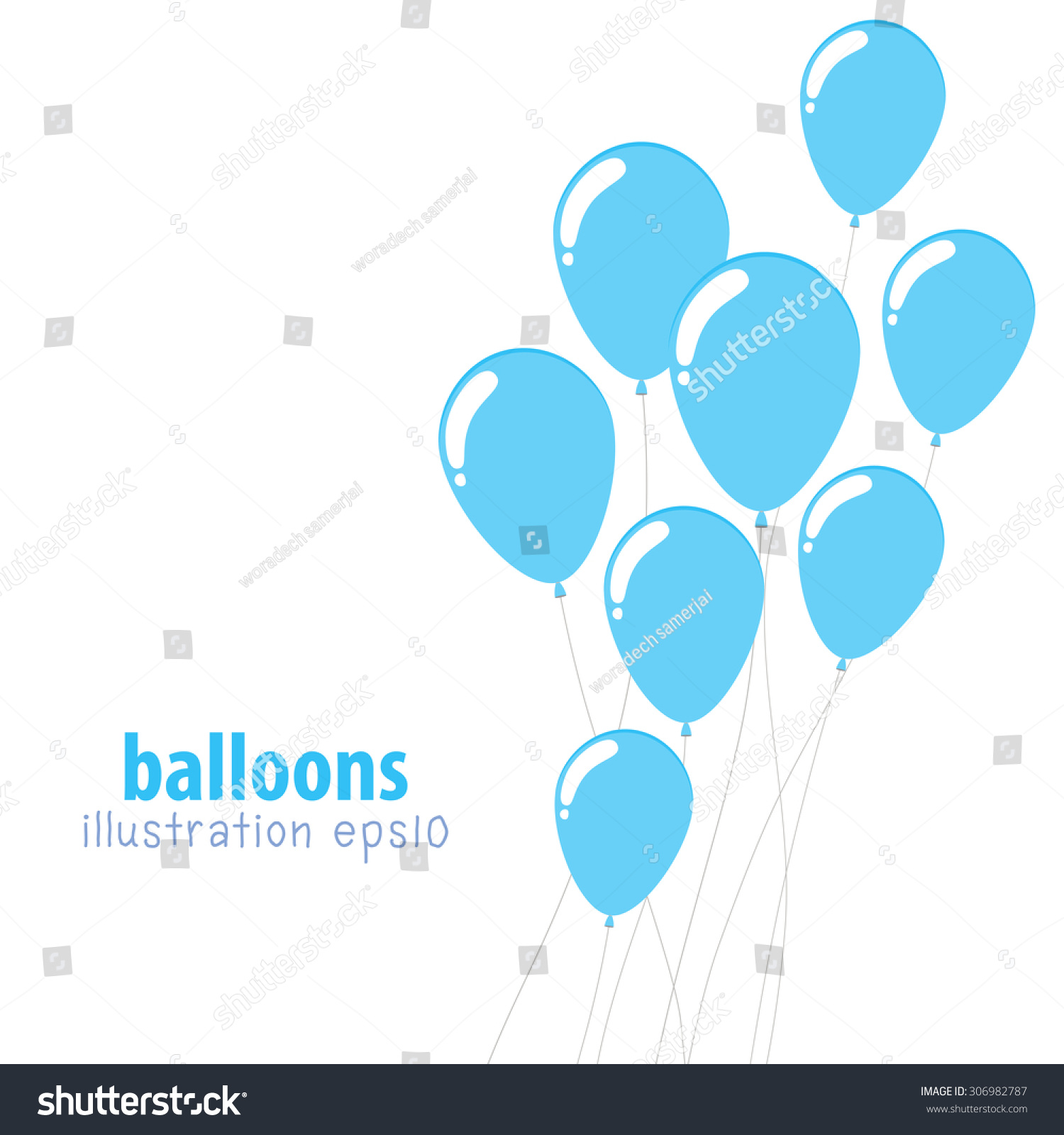 Background Balloons Party Balloons Space Text Stock Vector 306982787