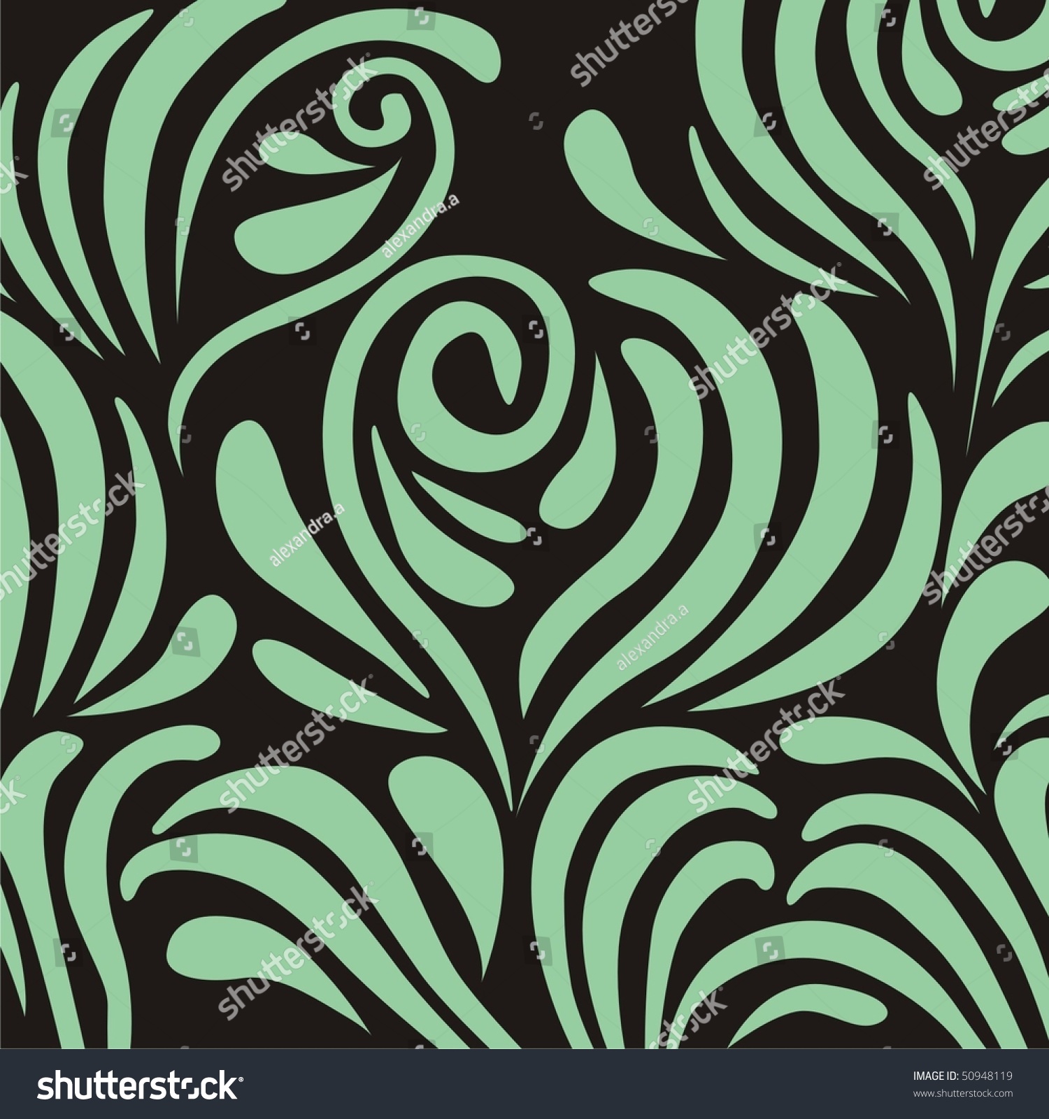 Background With Green Pattern On The Black Background. Vector