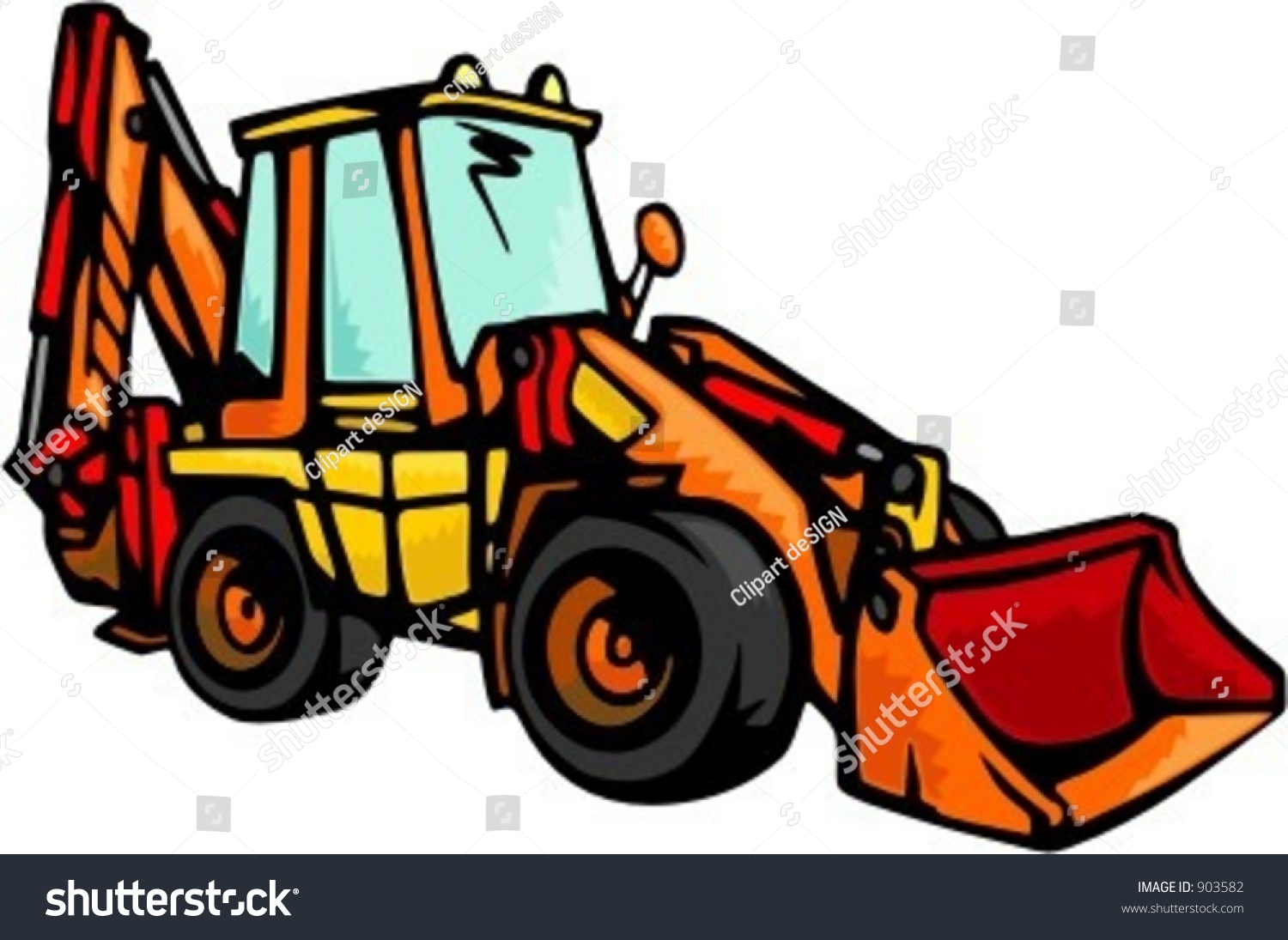 Backhoe Loader.Vector Illustration - 903582 : Shutterstock