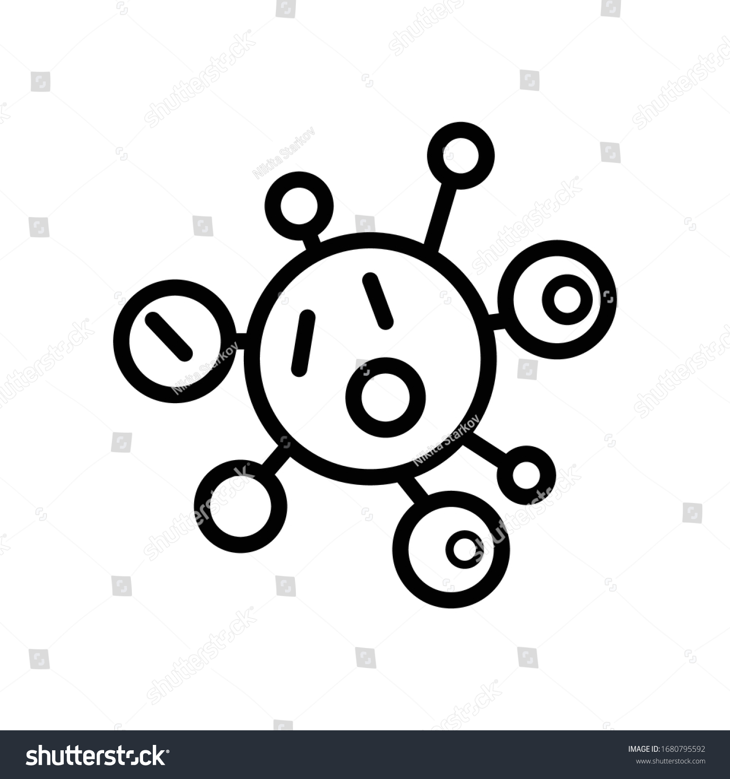 Bacteria Microbe Virus Vector Line Icon Stock Vector Royalty Free