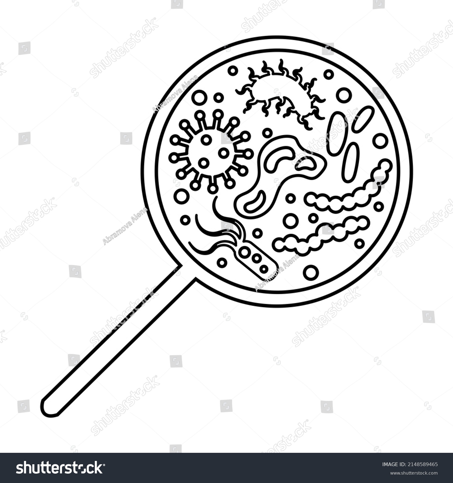 Bacterial Microorganism Microscope Circle Bacteria Germs Stock Vector Royalty Free