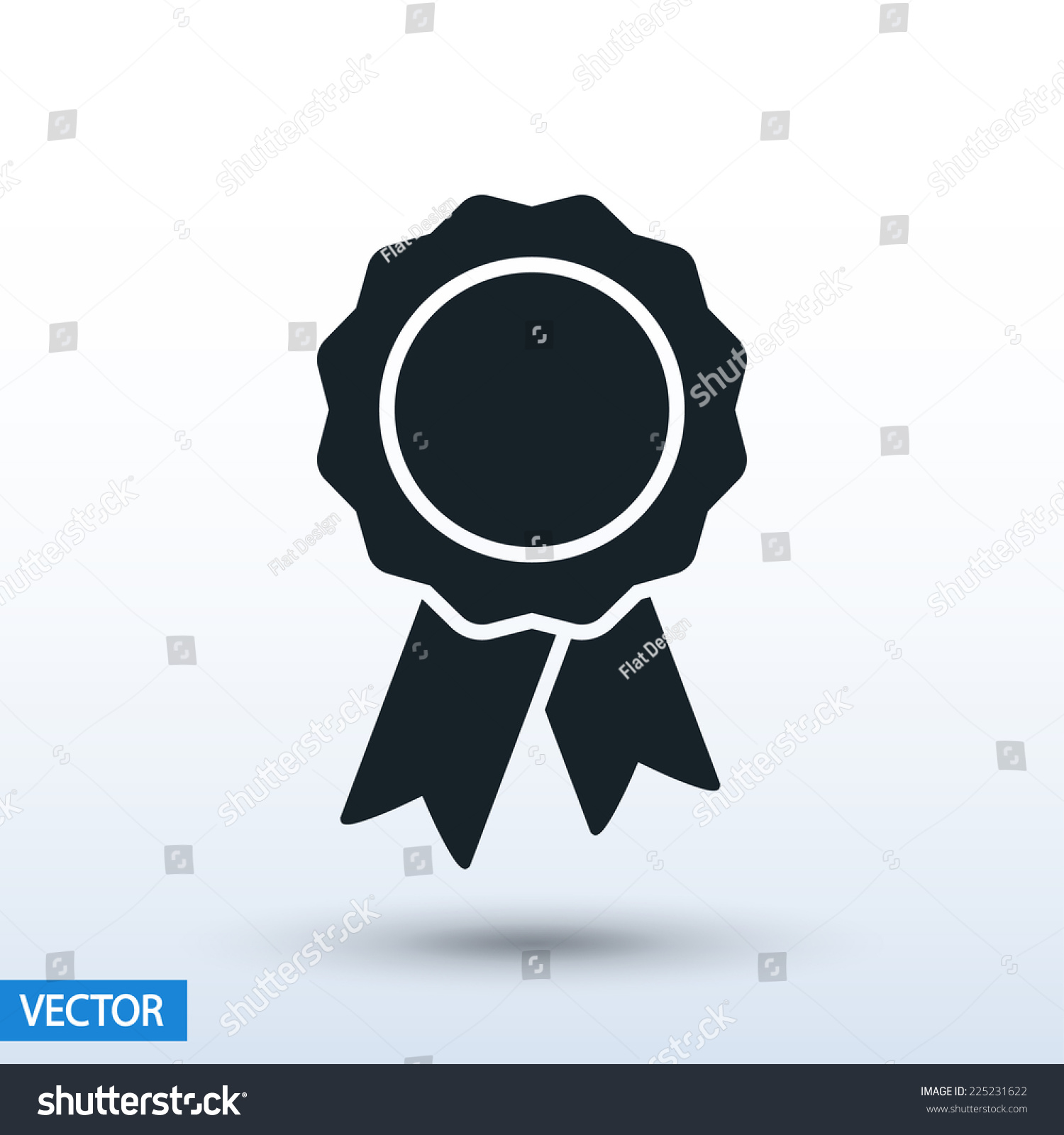 badge with ribbons icon vector illustration Flat design style badge with ribbons icon vector illustration Flat design style