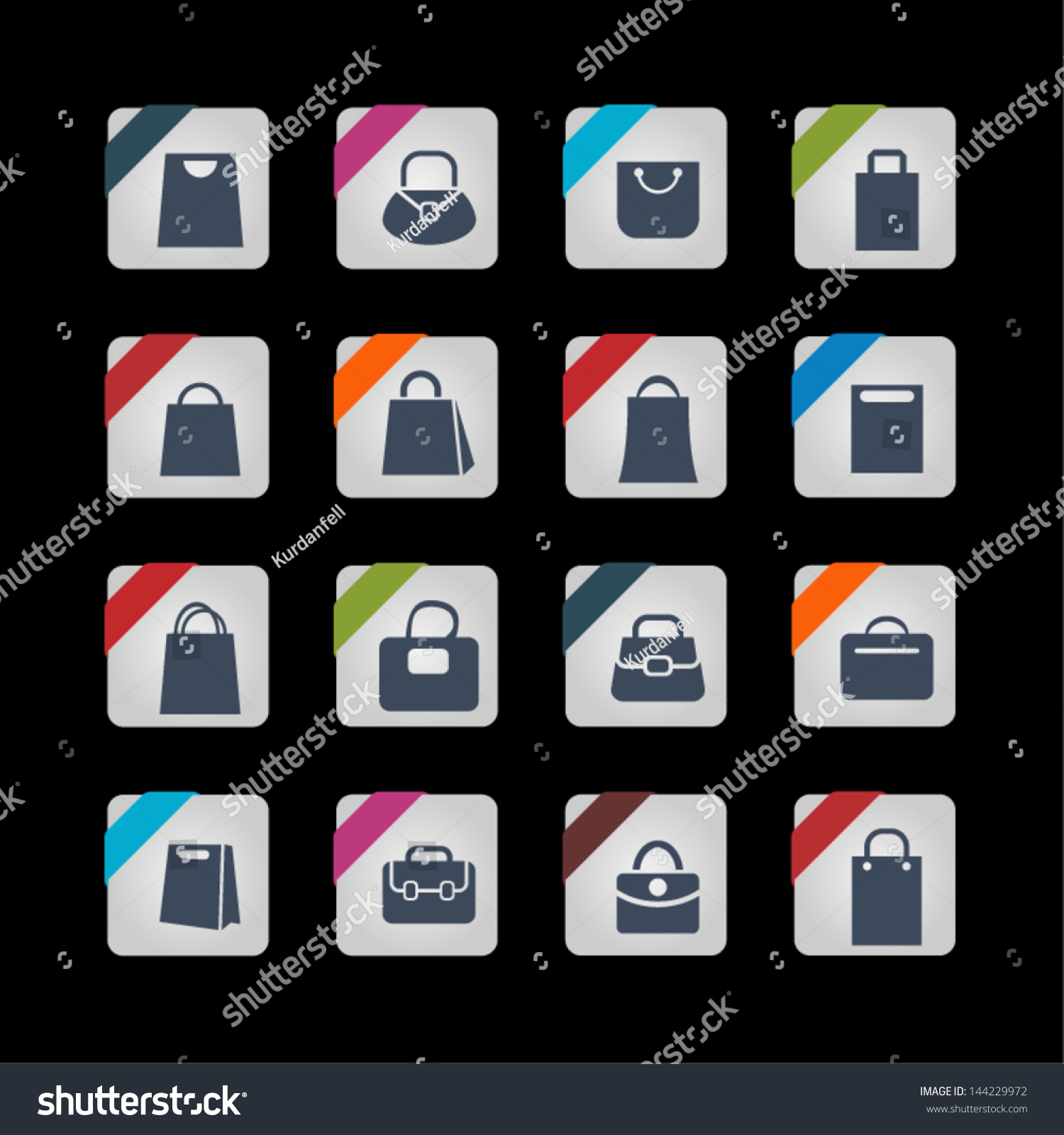 Bag Pictograms For Site Stock Vector Illustration 144229972 Shutterstock