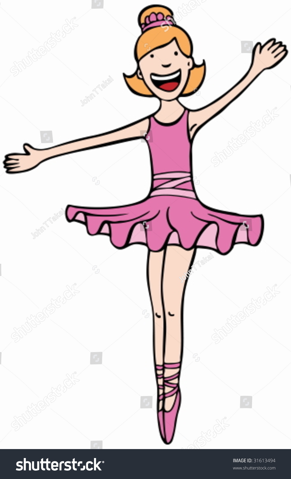 Ballerina Dancing Girl Cartoon Stock Vector 31613494 Shutterstock 