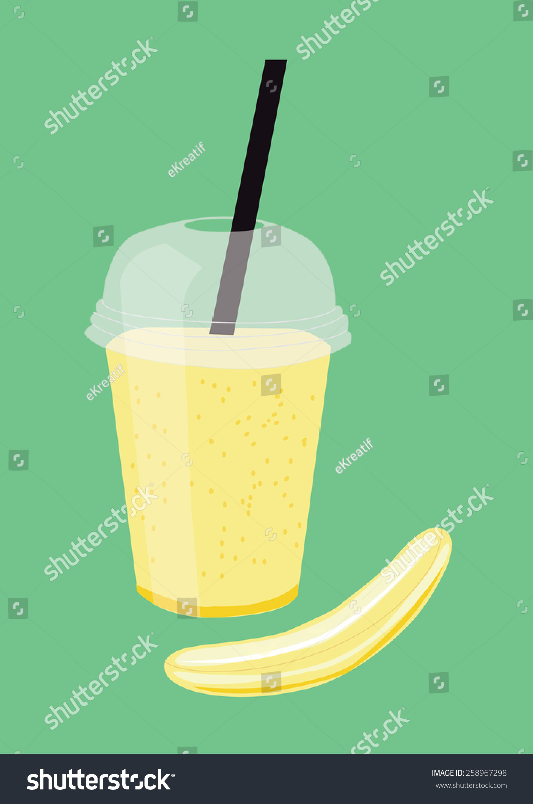 Banana Smoothie Vector Illustration Stock Vector Royalty Free