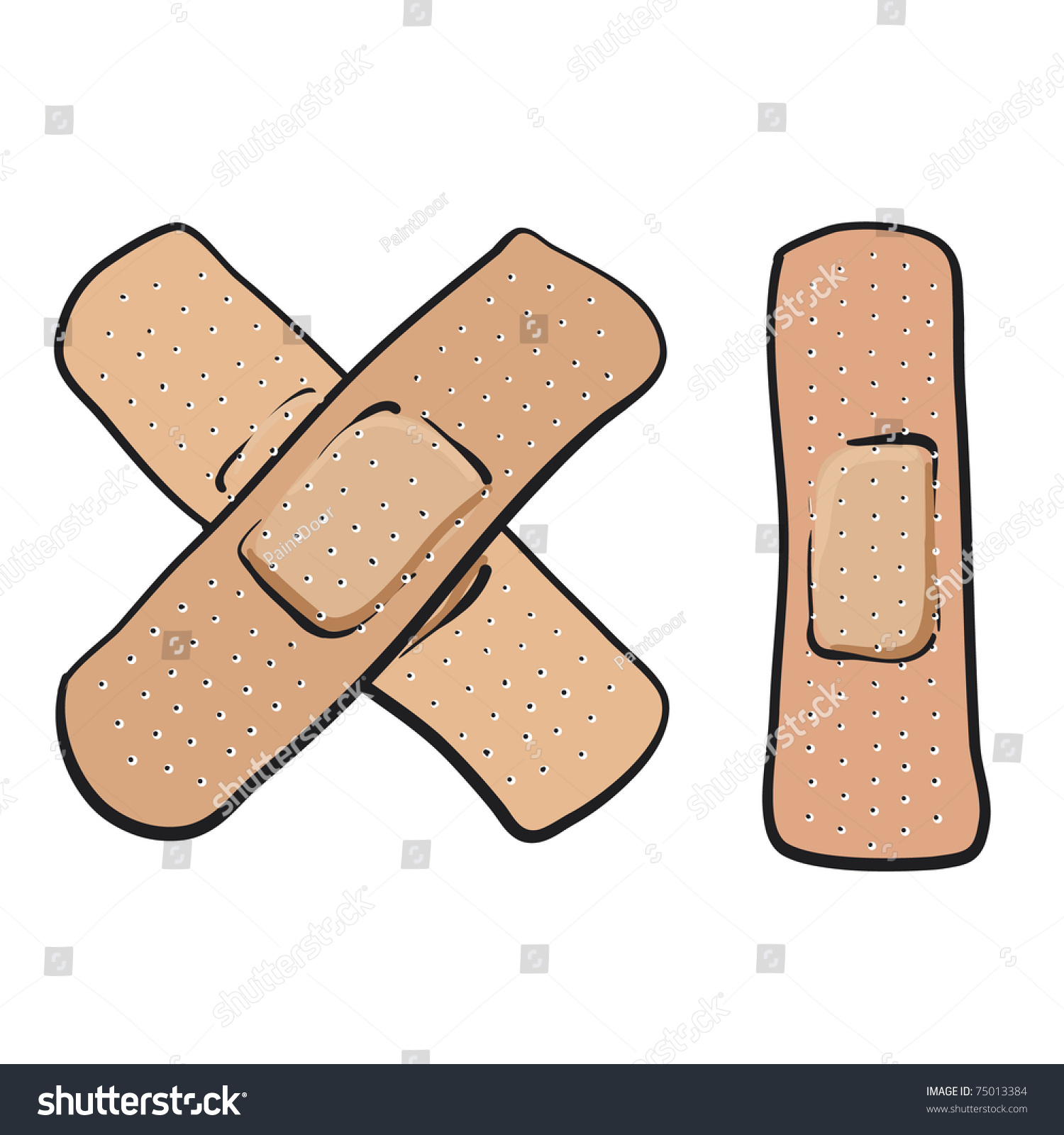 Bandages. A Sketch Of A Bandages For First Aid Stock Vector