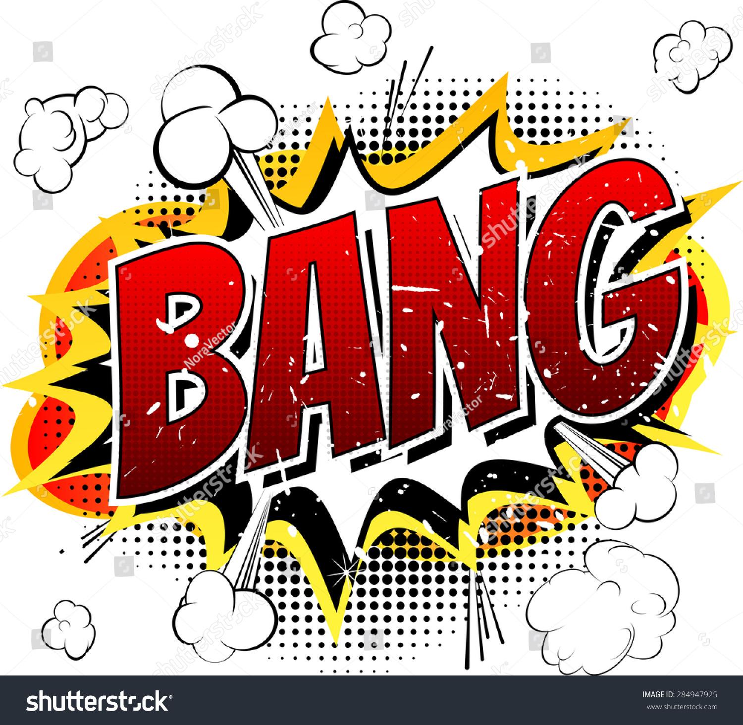 Bang - Comic Book, Cartoon Explosion Isolated On White Background 