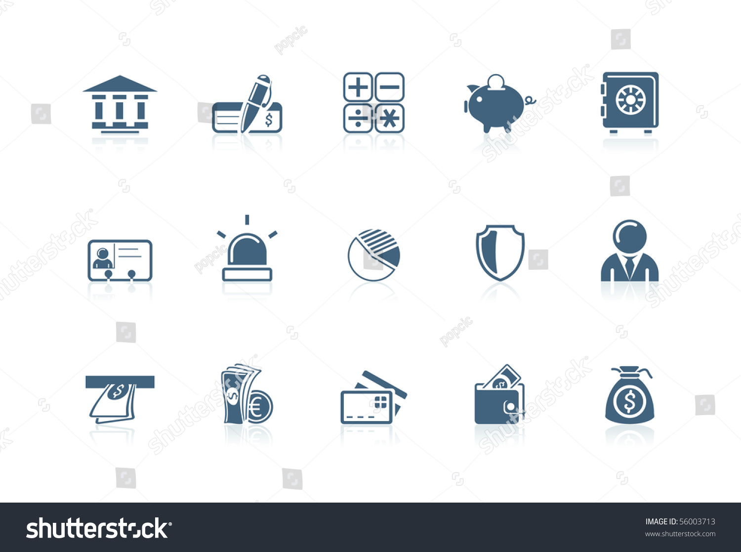 Bank Icons Stock Vector Illustration 56003713 : Shutterstock