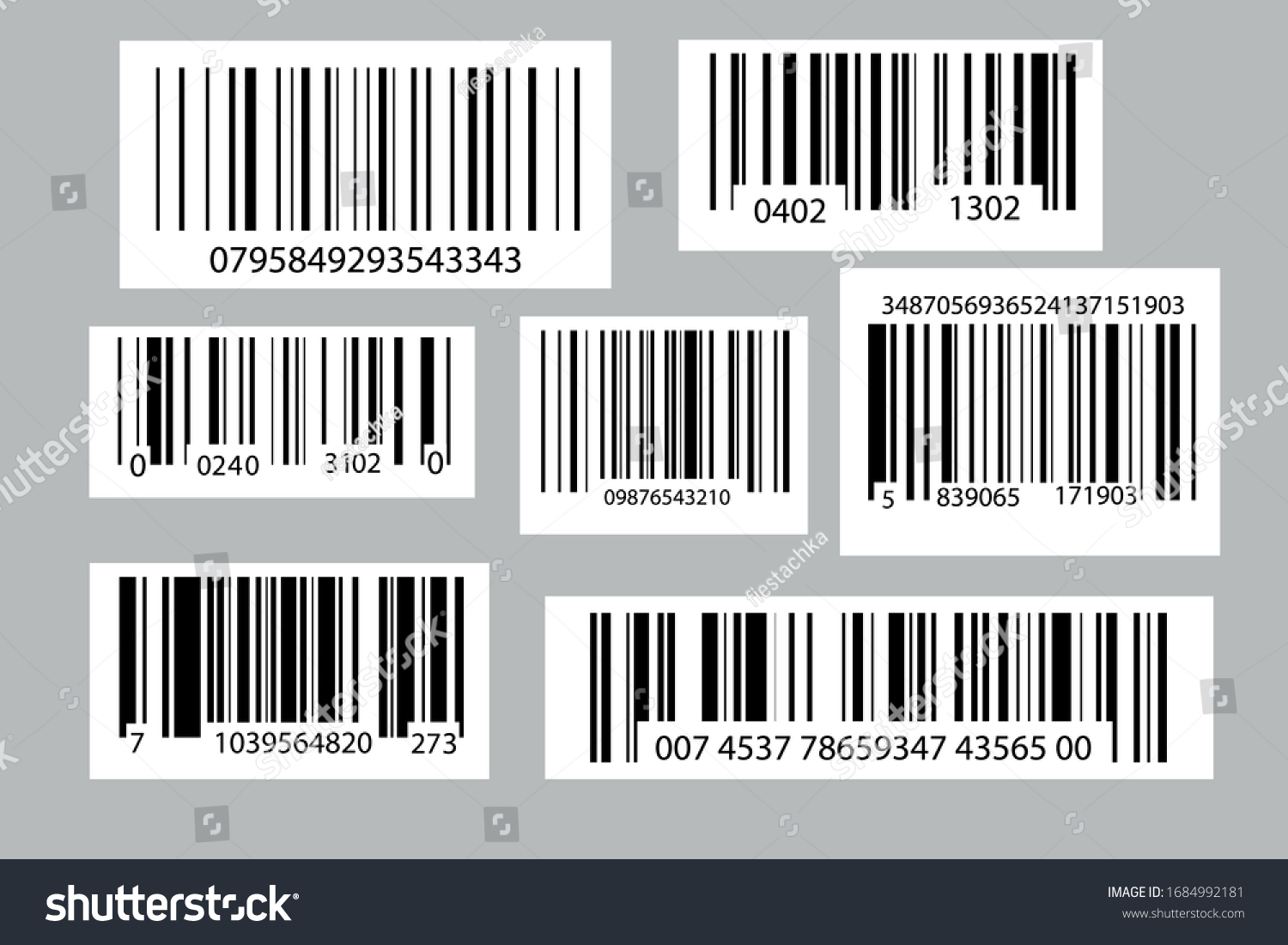 Barcodes Collection Vector Code Information Industrial Stock Vector