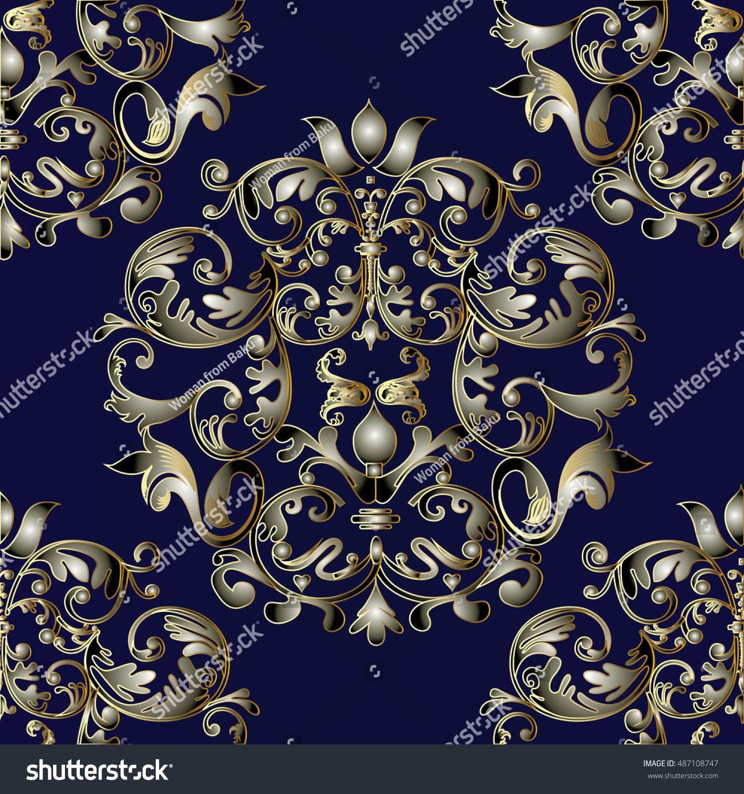 Baroque Damask Vintage Vector Seamless Pattern Background Wallpaper