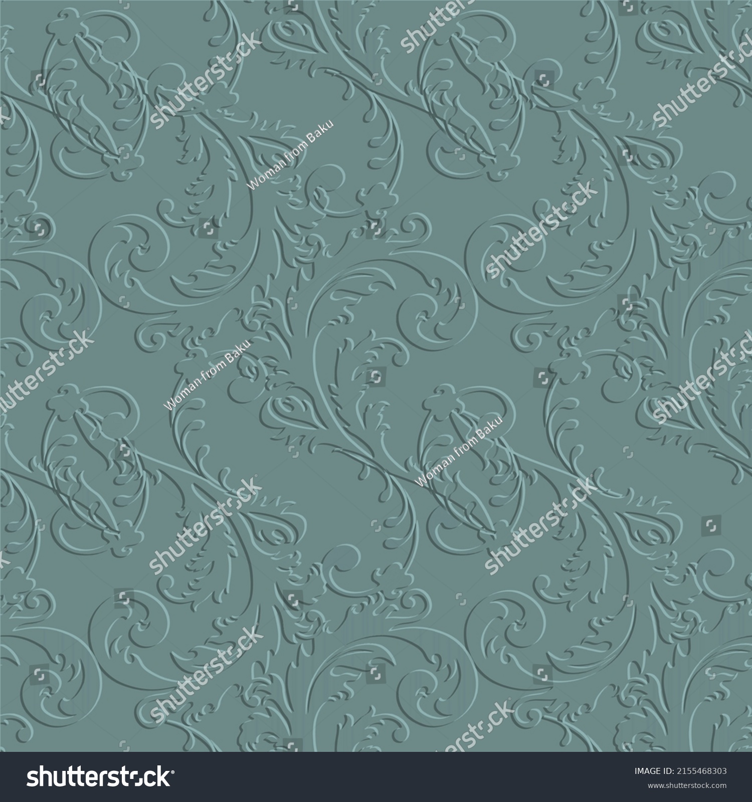 Baroque Embossed Floral Line Art Tracery Stock Vector Royalty Free