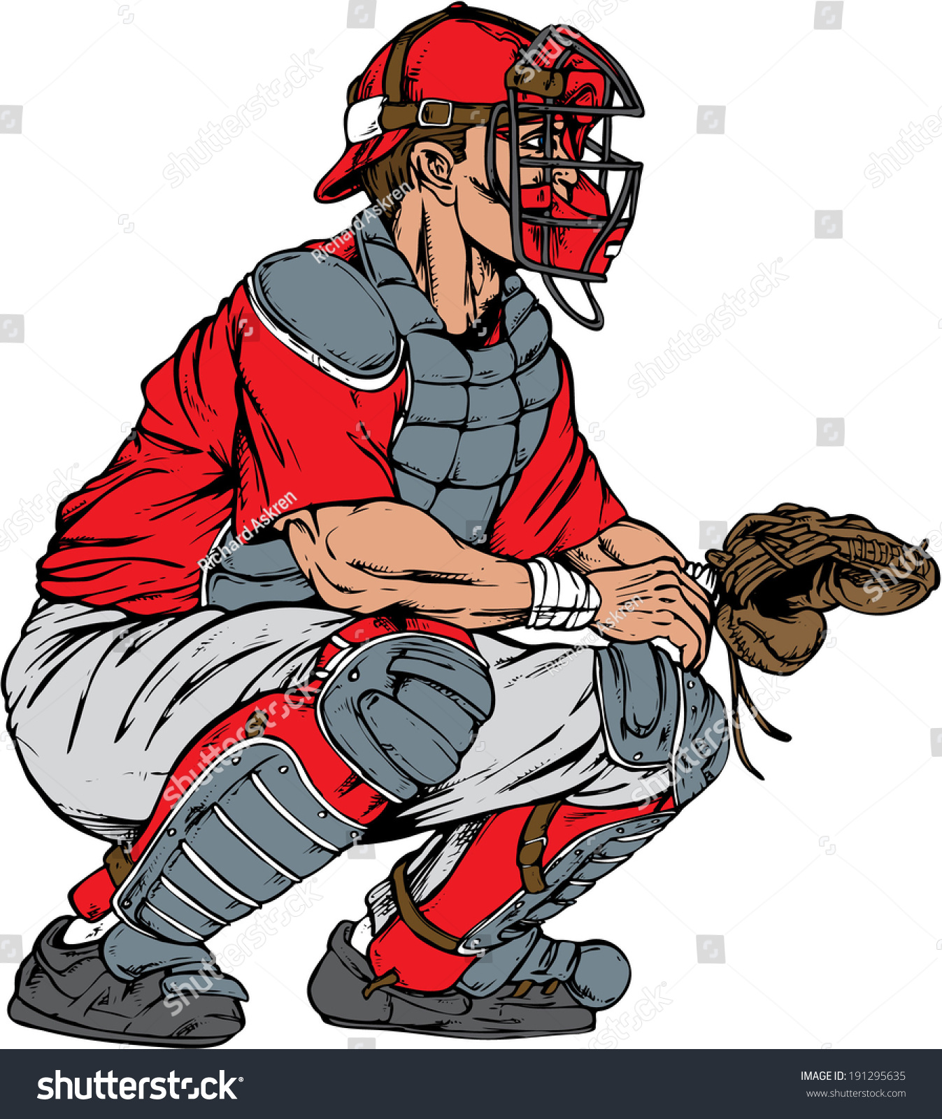 Baseball Catcher Stock Vector 191295635 Shutterstock