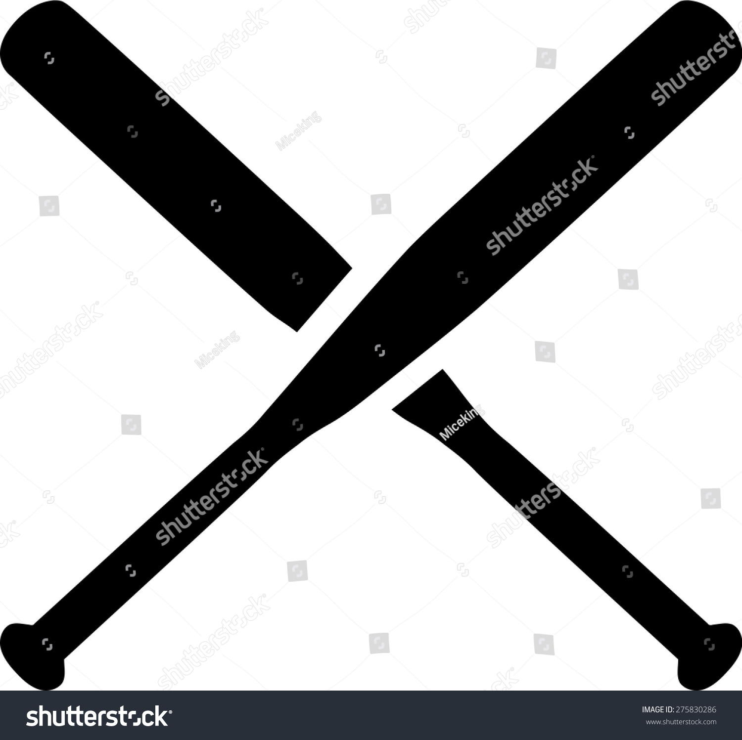 Baseball Crossed Bats Stock Vector 275830286 Shutterstock 