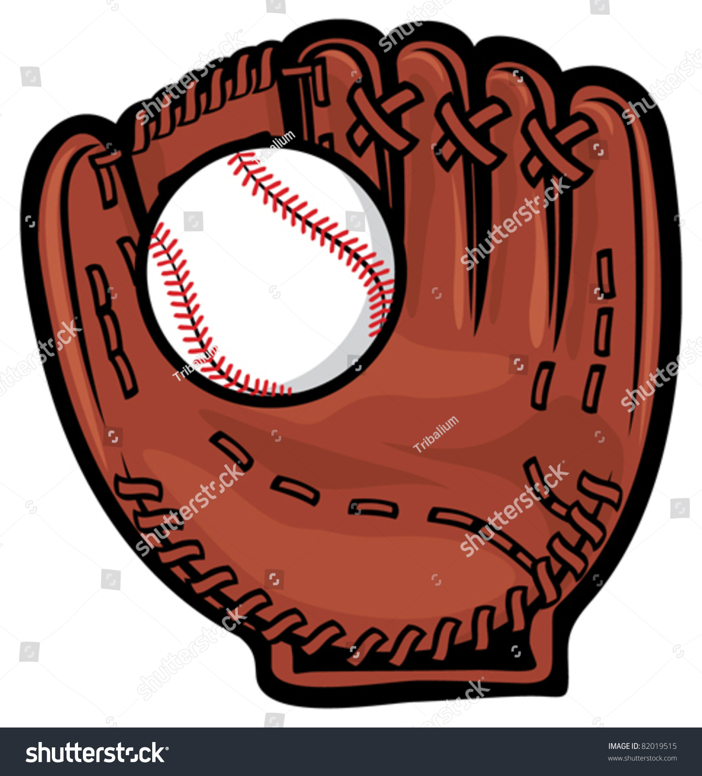 Baseball Glove And Ball Stock Vector Illustration 82019515 Shutterstock 