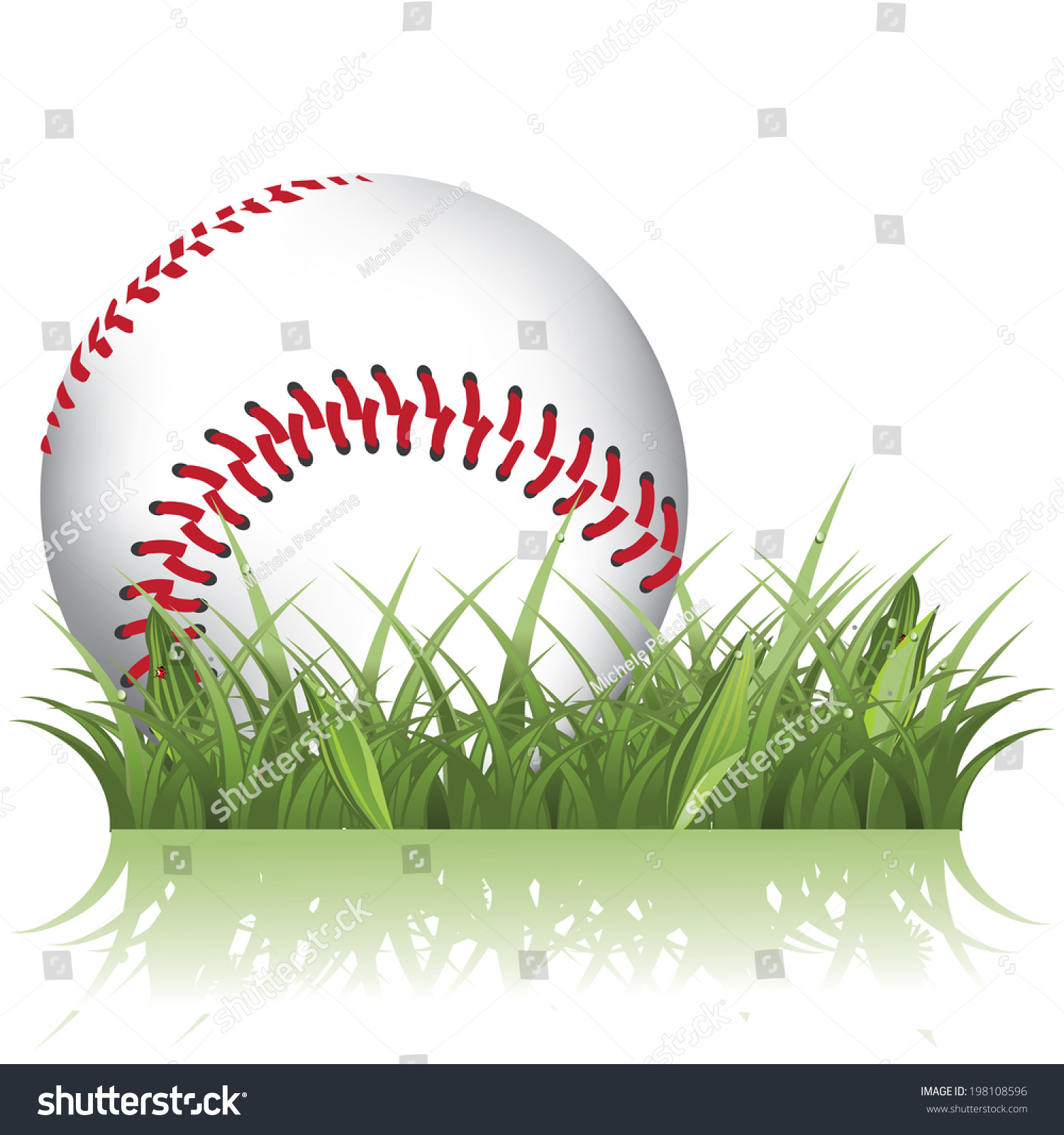 Baseball In The Grass Eps 10 Vector 198108596 Shutterstock 0513