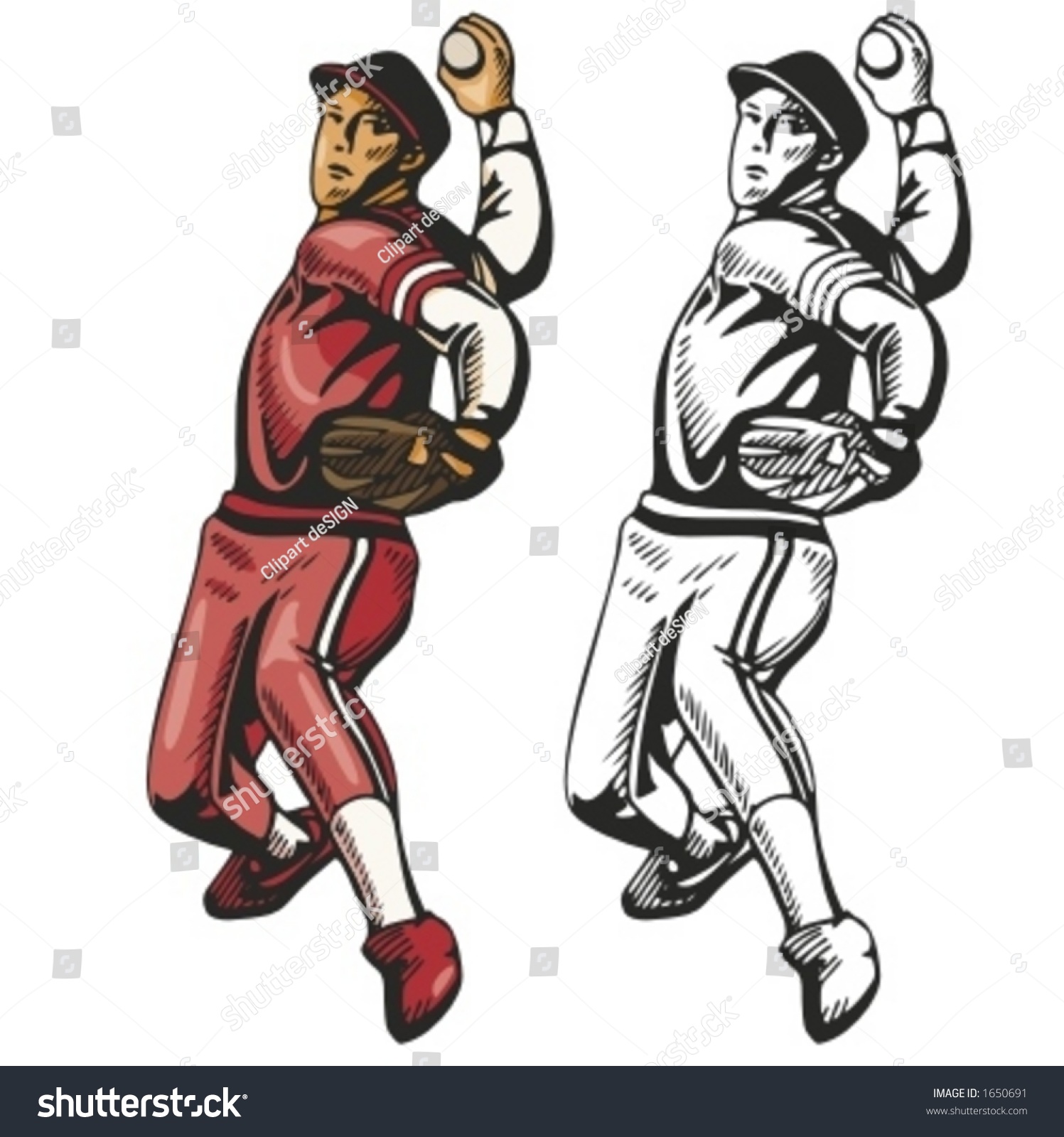 Baseball Pitcher Vector Illustration Stock Vector 1650691 Shutterstock 8760