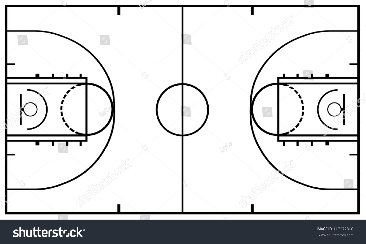 Basketball Court Isolated Stock Vector Illustration 117272806