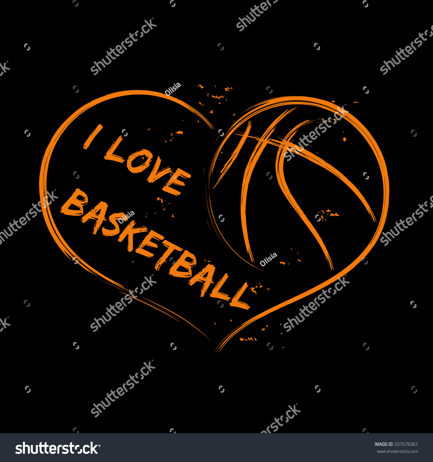 Basketball Love Vector Illustration Basketball Heart Stock Vector