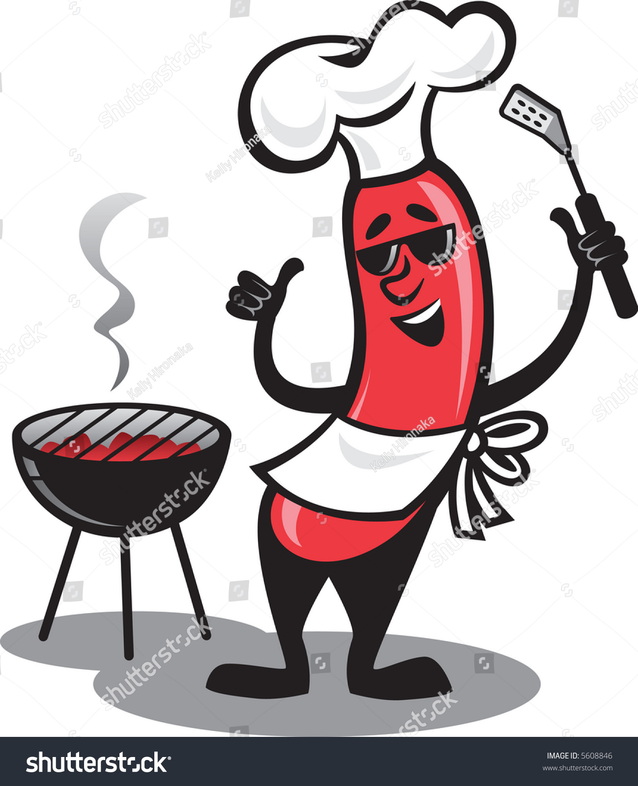 Bbq Hot Dog Stock Vector Illustration 5608846 : Shutterstock