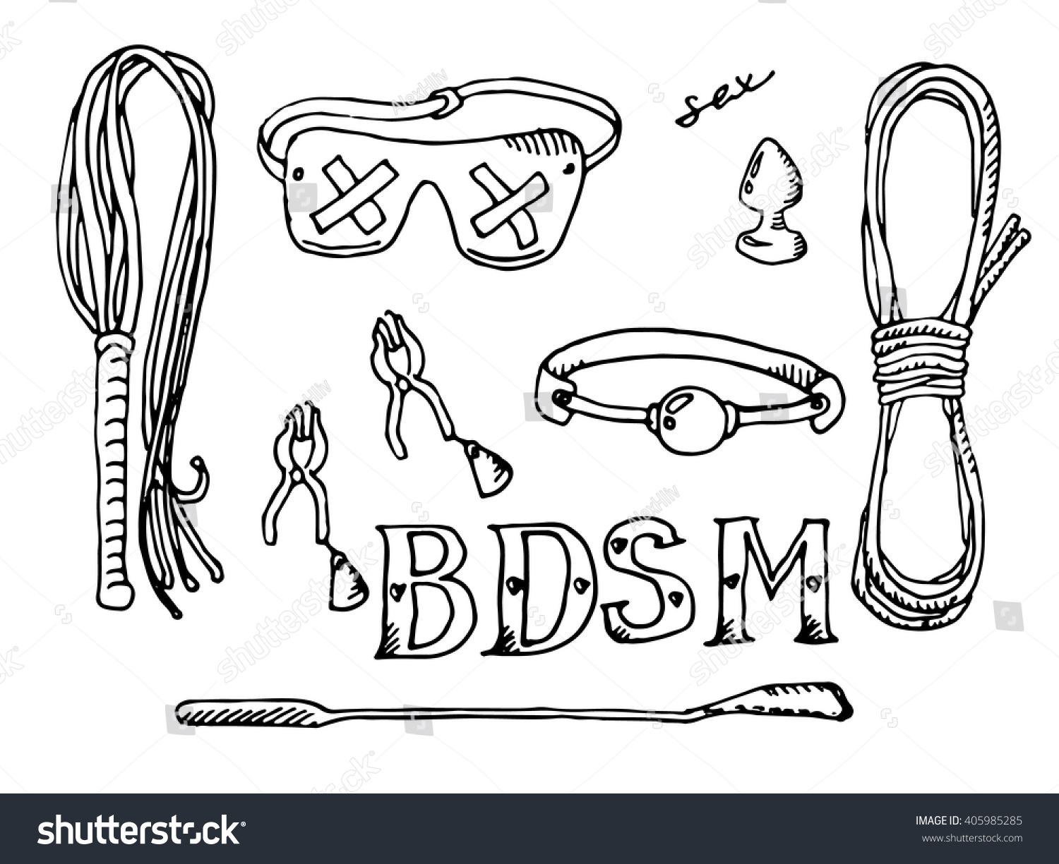 Bdsm Set Icons Sex Toys Stock Vector 405985285 Shutterstock 